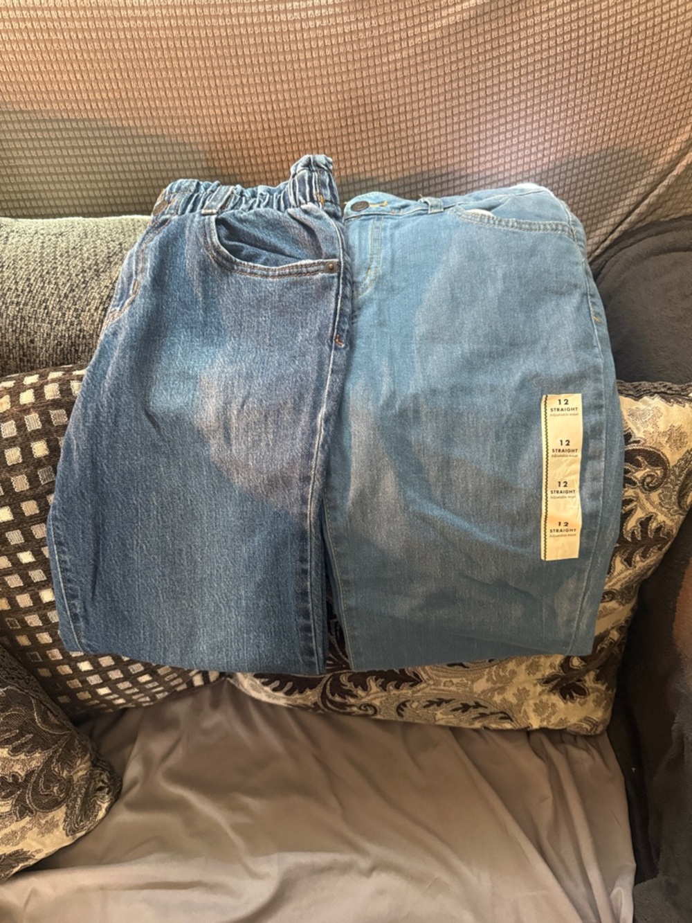 Pair of Classic Blue Denim girl straight Jeans